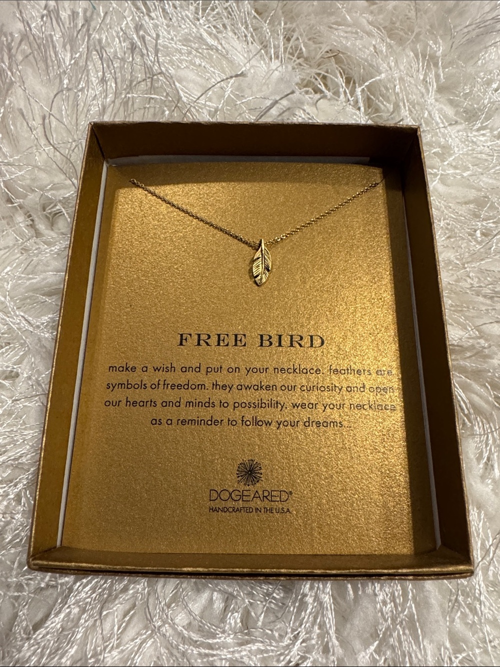 Dogeared Gold Feather Pendant Necklace